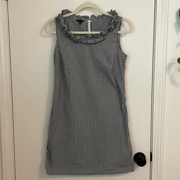 Talbots Black and White Gingham Shift Dress 8P - Picture 1 of 5